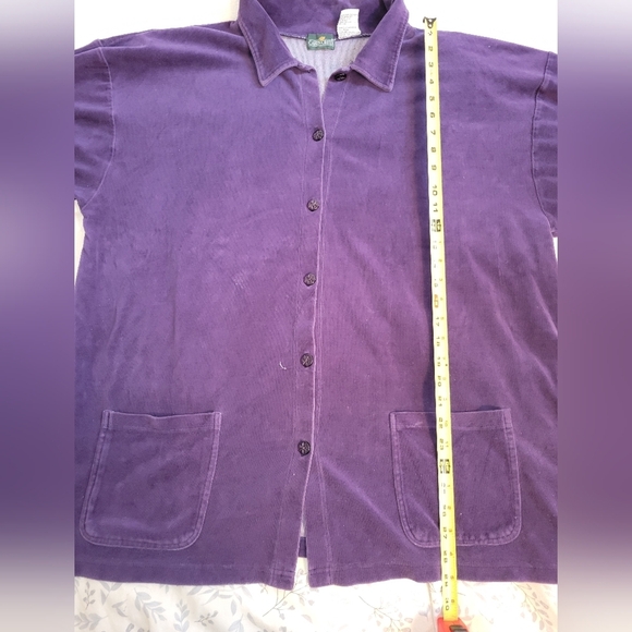 Vintage Cabin Creek Purple Shirt Front pockets long sleeve velour 2XL - Picture 5 of 5